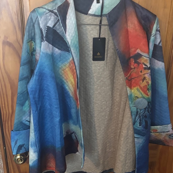Radzoli Multicolor Abstract Jacket - Picture 7 of 15